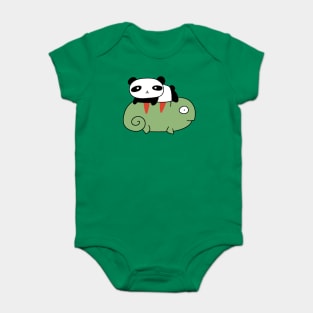 Little Panda and Chameleon Baby Bodysuit